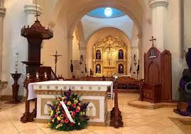 San Fernando Cathedral Funeral Flower Display at the Altar