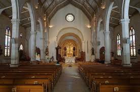 San Fernando Catheral pew and altar scene in wait of a funeral service later today